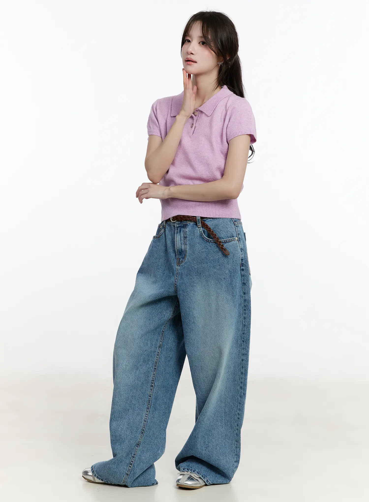 Zee Classic Washed Wide Leg Jeans CM505 - Image 4