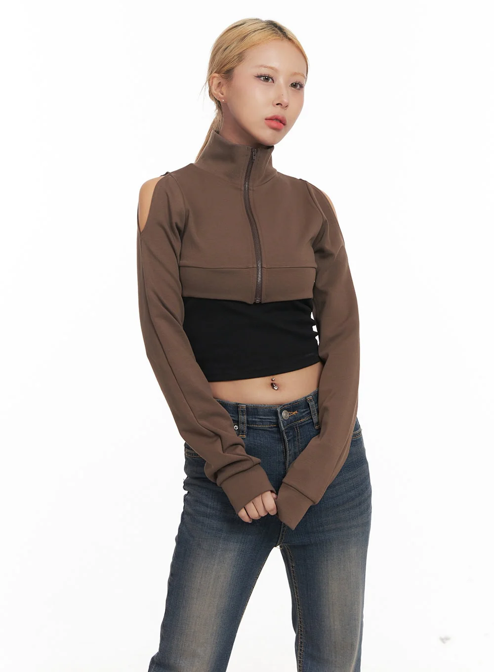 Zip-Up Cut-Out Bolero Top CM506 - Image 11