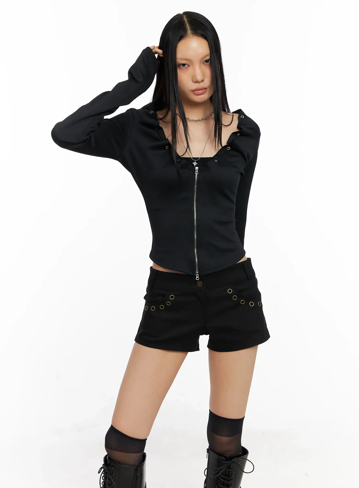 Zip-Up Long Sleeve Top CO529