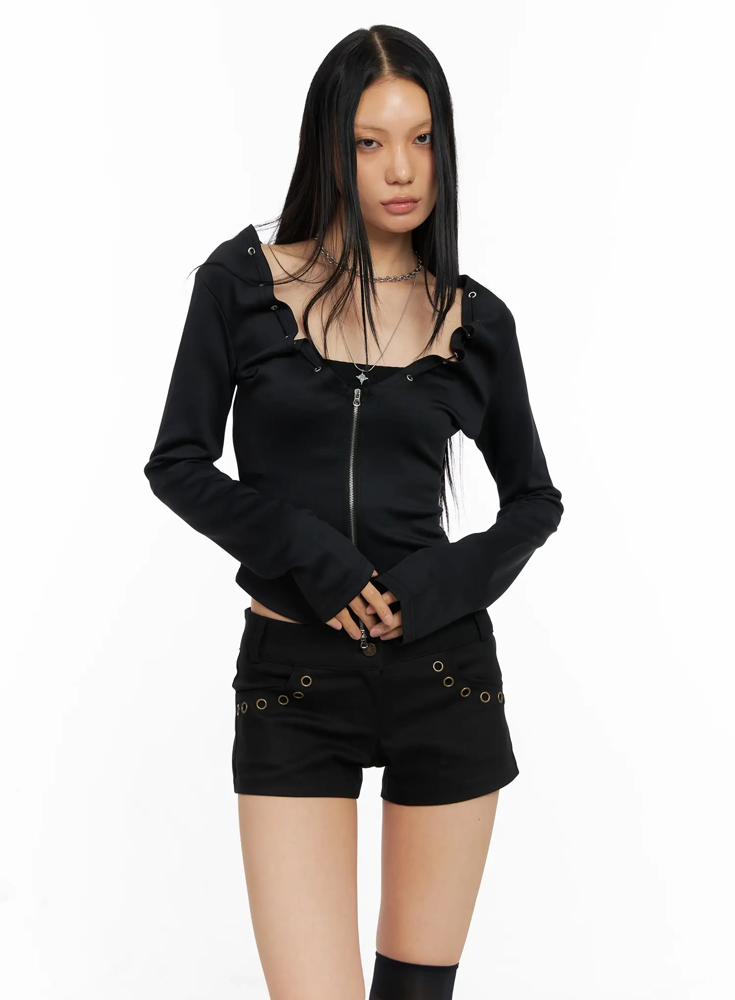 Zip-Up Long Sleeve Top CO529 - Image 4