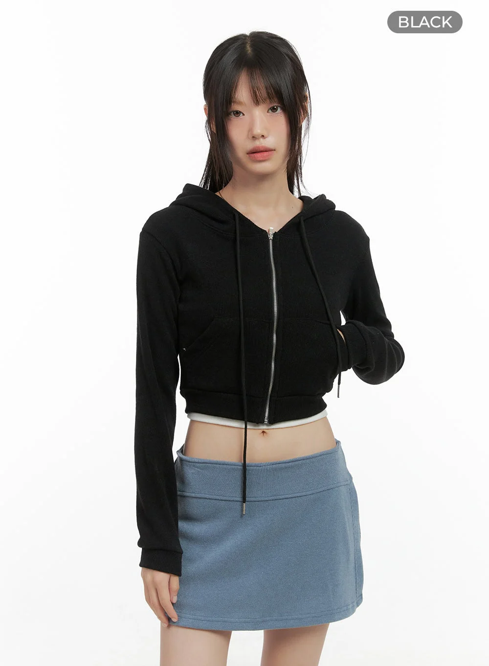 Zippered Hooded Crop Top CS410 - Image 10