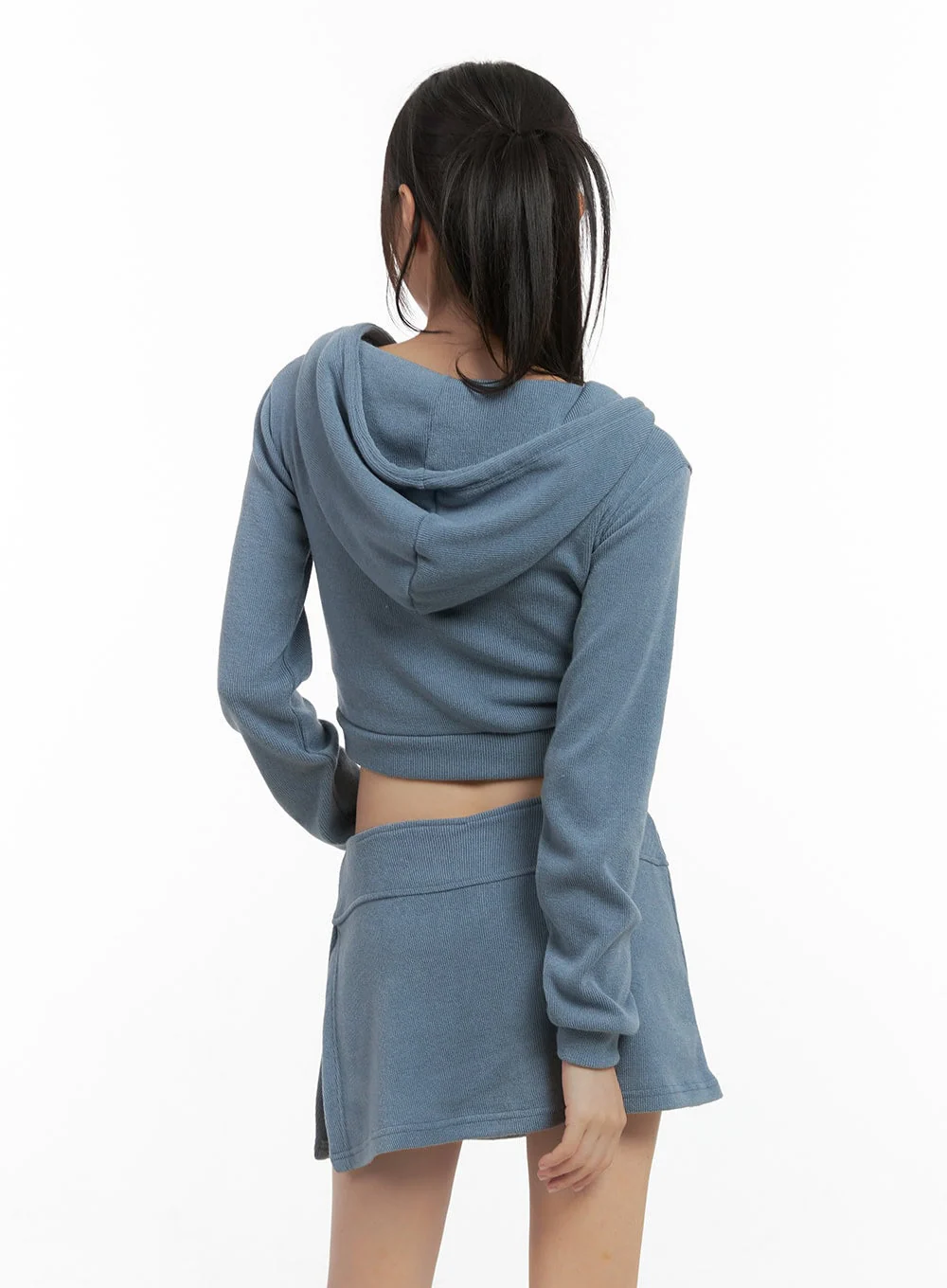 Zippered Hooded Crop Top CS410 - Image 5