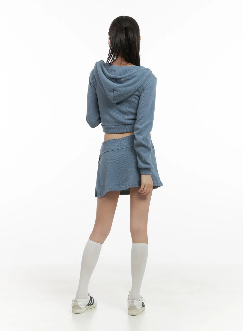 Zippered Hooded Crop Top CS410 - Image 6