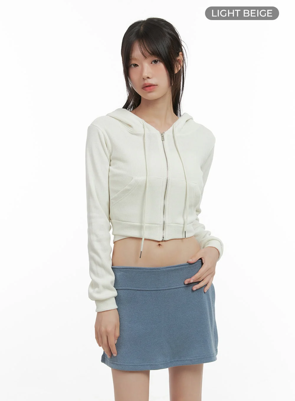 Zippered Hooded Crop Top CS410 - Image 8