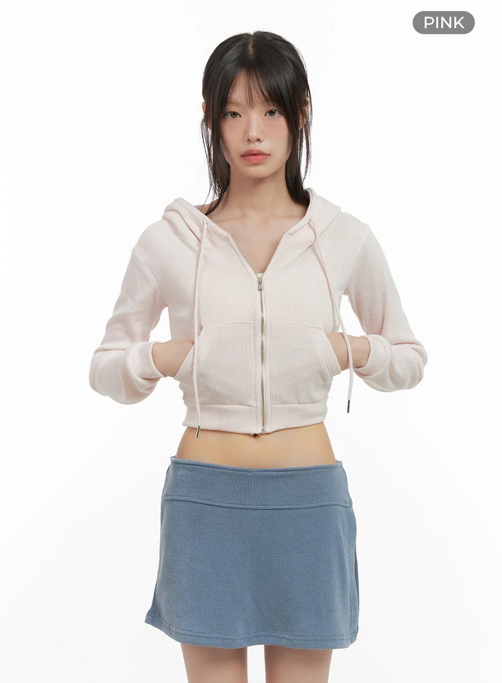Zippered Hooded Crop Top CS410 - Image 9